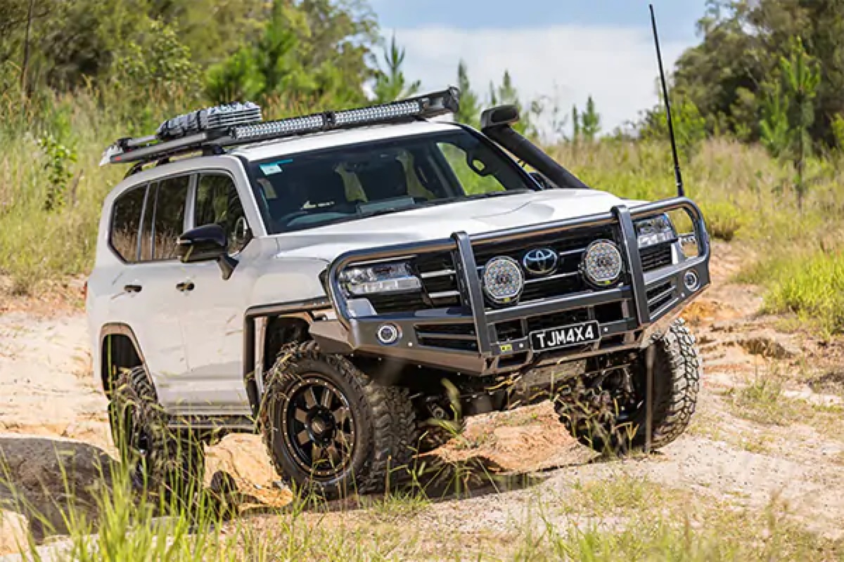 TJM Karratha - White Toyota Land Cruiser 300 with TJM Bull Bar, Snorkel and Off-Road Accessories